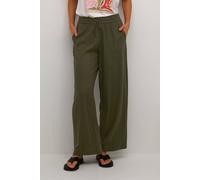 Kaffe Milia Elastic Waist Wide Leg Trousers Plain In Green Green 16