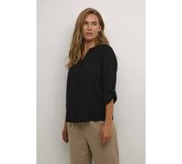 Kaffe Milia Long Sleeve Notch Neck Blouse In Black Black 12