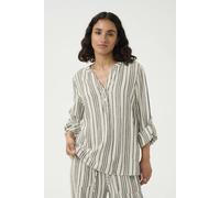 Kaffe Milia Long Sleeve Notch Neck Blouse In Off White Off White