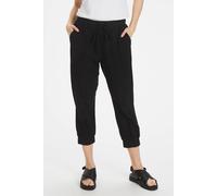 Kaffe Naya Capri Crop Joggers Plain In Black Black 8