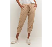 Kaffe Naya Capri Cropped Trousers Plain In Yellow Yellow 12