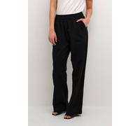 Kaffe Naya Elastic Waist Casual Wide Trousers Plain In Black Black 12