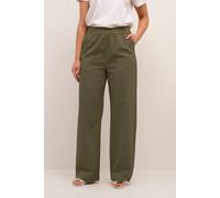 Kaffe Naya Elastic Waist Casual Wide Trousers Plain In Green Green 12