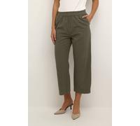 Kaffe Naya Elastic Waist Cropped Trousers In Dark Olive Dark Olive 8