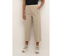 Kaffe Naya Elastic Waist Cropped Trousers In Light Beige