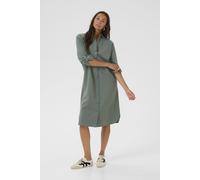 Kaffe Naya Long Sleeve Midi Shirt Dress In Olive Olive 10