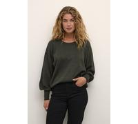 Kaffe Regina Metallic Knit Pullover In Dark Olive Dark Olive S