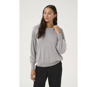 Kaffe Regina Metallic Knit Pullover In Metallic Silver Metallic Silver M