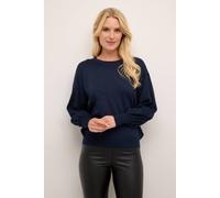 Kaffe Regina Metallic Knit Pullover Sparkly In Blue Blue XL