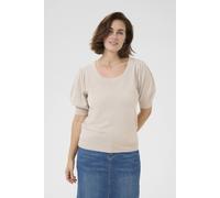 Kaffe Regina Round Neck Half Sleeve Pullover In Pale Grey Pale Grey