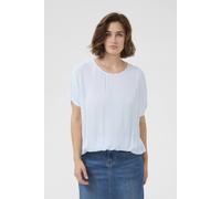 Kaffe Round Neck Short Sleeve Blouse In Baby Blue Baby Blue
