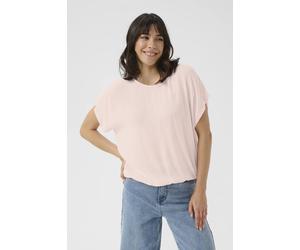 Kaffe Round Neck Short Sleeve Blouse In Pale Pink Pale Pink 10