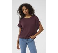 Kaffe Round Neck Short Sleeve Blouse In Wine Wine 14