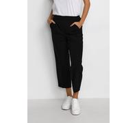 Kaffe Sakura Cropped Trousers Plain In Black Black 16