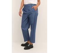 Kaffe Sakura Elastic Waist Suit Trousers Plain In Blue Blue 14