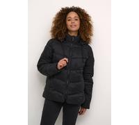 Kaffe Susanne Hood Zipper Puffer Jacket In Black