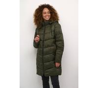 Kaffe Women's Susanne Hooded Zipper Puffer Coat in Dark Olive | Size: 14 Kaffe Dark Olive 14