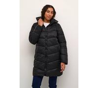 Kaffe Susanne Hooded Zipper Puffer Coat Plain In Black Black 18