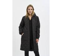 Kaffe Tilla Hooded Long Sleeve Quilted Coat In Black Black