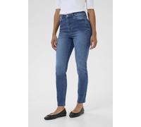 Kaffe Willow High Waisted Slim Fit Jeans In Mid Blue Mid Blue 32