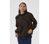 Kaffe Wilma Printed Casual Fit Pullover In Dark Brown Dark Brown