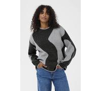 Kaffe Wilma Printed Casual Fit Pullover In Mid Grey Mid Grey
