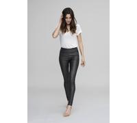 Kaffe Women's Ada Coated Faux Leather Jeggings Trouser in Black | Size: 20