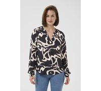 Kaffe Women's Beathe Notch Neck Long Sleeve Blouse in Black | Size: 8