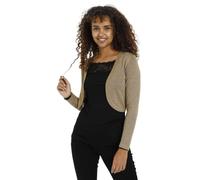 Kaffe Women's Bolero Festive Shoulder Jacket Long Sleeves Shrugs, Light Brown, S