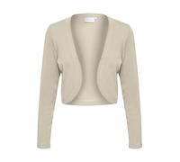 KAFFE Women's Bolero Long Sleeves Regular Fit Open Front Rounded Edges, Cobblestone, XL