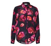 KAFFE Women's Button Up Shirt Relaxed Fit Long Sleeves Back Yoke, Sun-Dried Flower Print, 18