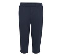 KAFFE Women's Capri Trousers Midrise Waist Slim Fit Elastic Waistband Pockets, Midnight Navy, S