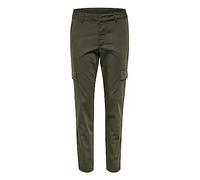 KAFFE Women's Cargo Pants Slim Fit Cropped Length Zipper Fastening Pockets, Forest Night, 6