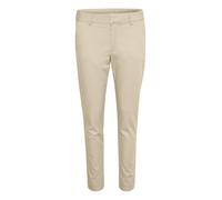 KAFFE Women's Trousers Cropped Length Slim Fit Mid Rise Regular Waist Pants, Feather Gray, 14