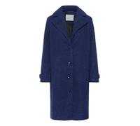 KAFFE Women's Coat Single Breasted Notch Lapel Knee Length Regular Fit, Beacon Blue, 8