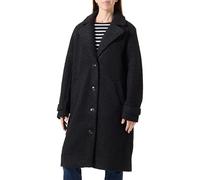 KAFFE Women's Coat Single Breasted Notch Lapel Knee Length Regular Fit, Black Deep, 8