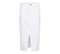 KAFFE Women's Denim Skirt Pencil Silhouette Midi Length High-Waisted Slim Fit, Chalk, 12