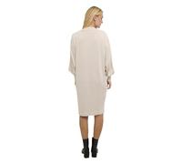 KAFFE Women's Dress Metallic Knit Long Sleeves High Neck Above Knee Length, Sand Dollar, 6