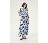 Kaffe Womens Dress Regular fit Blue Flower Print - Blue Multi - Size EU 38 (Womens)