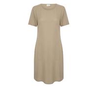 Kaffe Women's Dress Round Neck Short Sleeves Regular Fit Pockets Above The Knee, Chinchilla, 16