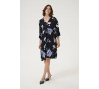 Kaffe Women's Edita Tiered Knee-Length V-Neck Dress in Black | Size: 16