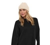 Kaffe Women's Hat Slim Fit Accesory Folded Edge Rib Knit Hood, Grey Mix, One Size
