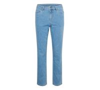 KAFFE Women's Jeans High-Waisted Straight Legs Regular Fit Full-Length, Light Blue Washed Denim, 10