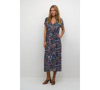 Kaffe Women's Jennifer V-Neck Pocket Maxi Dress in Navy | Size: 10