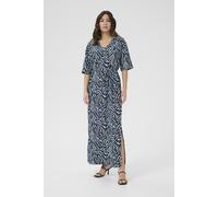 Kaffe Womens Jersey dress Loose fit Blue / Black graphic - Size Medium