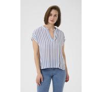 Kaffe Women's KAanja Short Sleeve V-Neck Blouse in Light Blue | Size: 8
