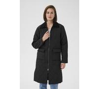 Kaffe Women's KAanneli Zip Fastening Long Jacket in Black | Size: 18
