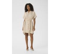 Kaffe Women's KAbarton Tie Waist Shirt Mini Dress in Light Beige | Size: 14