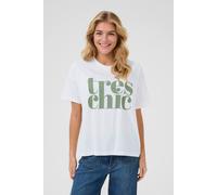Kaffe Women's KAjenny T-Shirt Statement Crew Neck in White | Size: XL