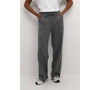 Kaffe Women's KAjenny Tie Waist Straight Trousers in Dark Grey | Size: Large